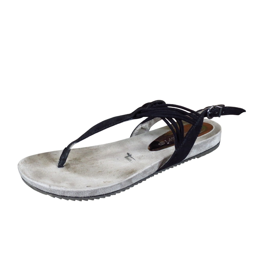 Tamaris Touch It Women Thong Sandal Size 40‎ Casual Summer Strappy Black Suede